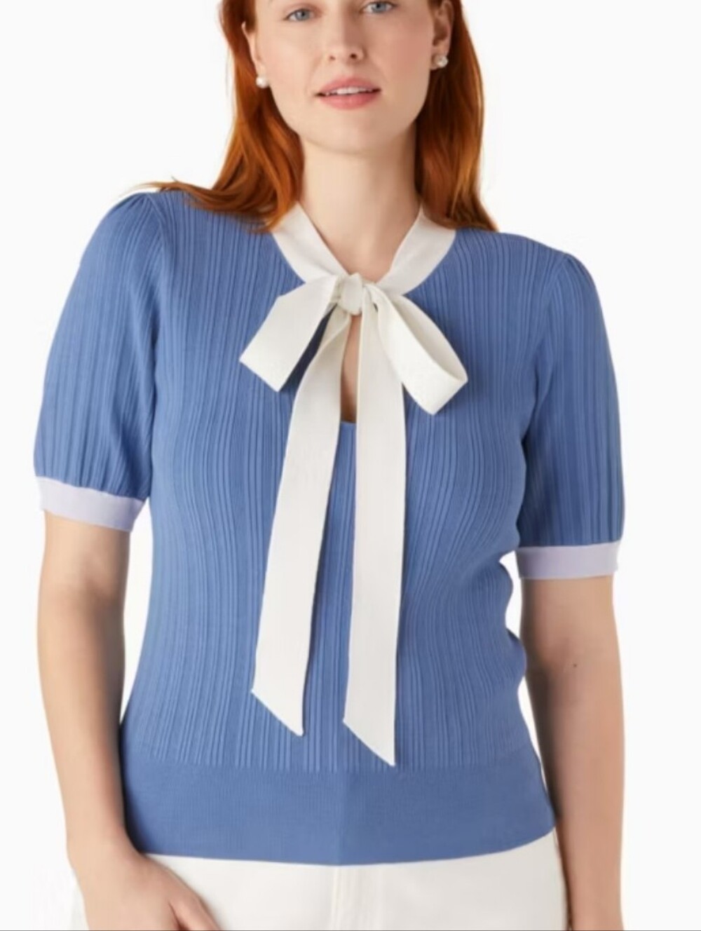 Kate Spade New York Sz Large Blue Tie Top